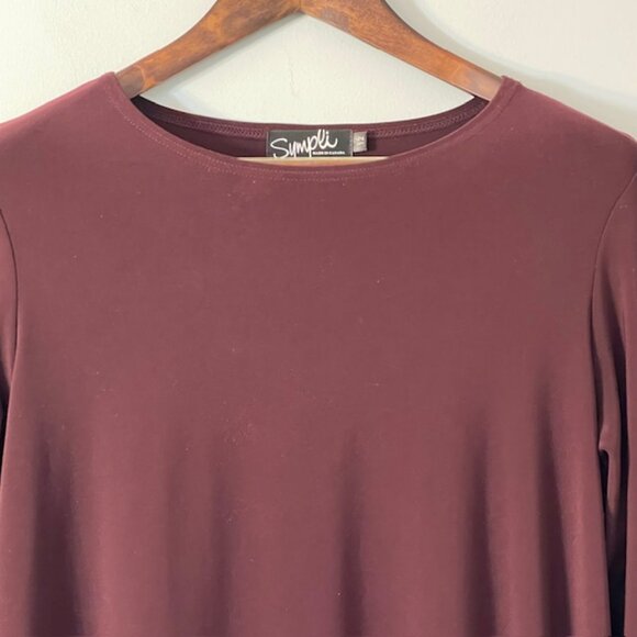Sympli Canada Tunic Top Nu Ideal Wrinkle Resistant Easy Care Plum 12 - Picture 5 of 10